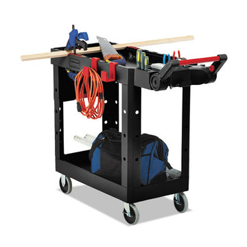 Rubbermaid® Commercial Heavy Duty Adaptable Utility Cart, 2 Shelves, 17.8w X 46.2d X 36h, Black freeshipping - TVN Wholesale